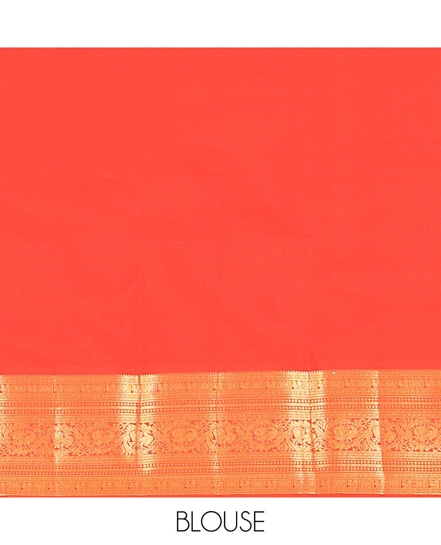 Multi-Color Checked Vasundhara Lite Silk Mix Saree, Gleamed Up with Zari Checks on Its Body, Complemented by a Contrast Border of Rekku, Mayil, Diamond, Kathir, Lavangam, and Mayil Designs, Intricate Pallu, and Paired with a Contrast Blouse