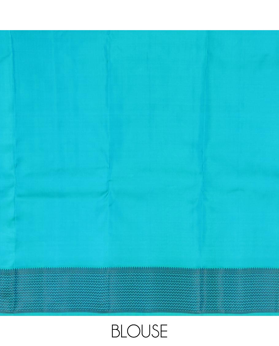 Blue buttas silk saree, thread border of thilakam,muthu & vanki designs & jaal pallu