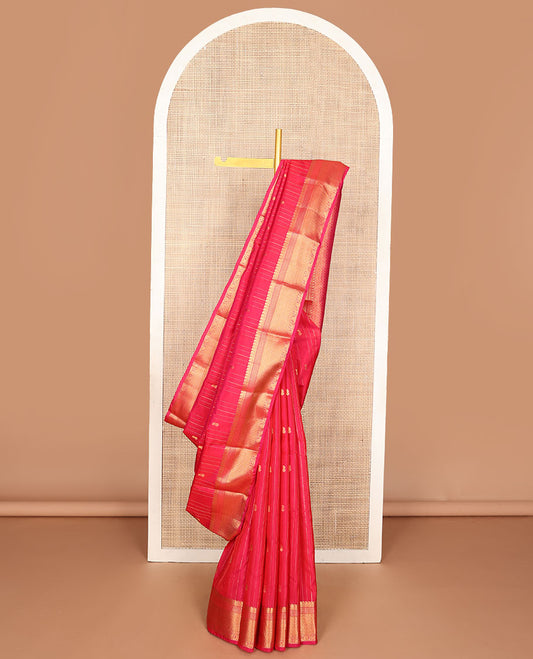 Pink zari design vasundhara silk mix saree, zari border of manga mokku, ara maadam,mayil & poun & intricate pallu