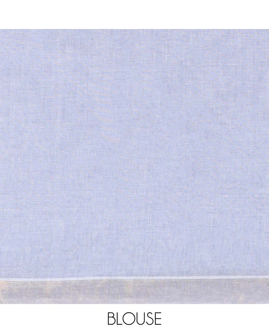 Grey striped jute cotton saree, self-border & pallu of stripes 