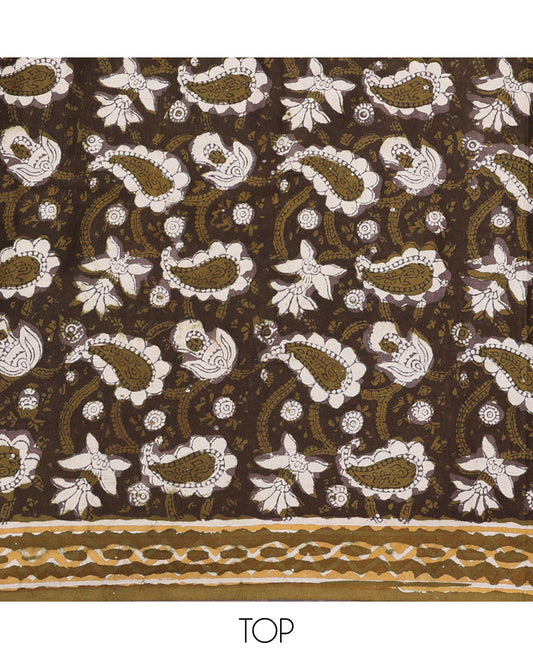 Green material chudidhar set,floral vine printed top,batik floral vine printed bottom & batik floral printed dupatta