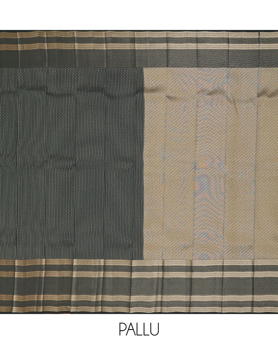 Green zari design vasundhara silk-mix saree, traditional design border & pallu of diagonal stripes