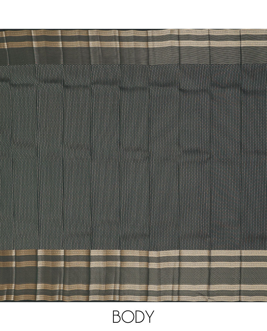 Green zari design vasundhara silk-mix saree, traditional design border & pallu of diagonal stripes