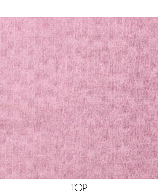 Pink chudidar material set, uniquely printed top, plain bottom & abstract-printed dupatta