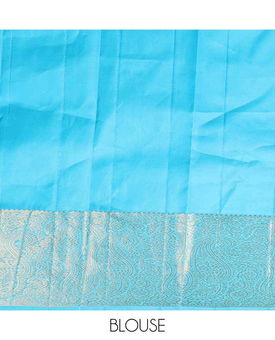 Mustard zari buttas silksaree, contrast zari border & pallu of rekku,kodi visiry & arumbu manga