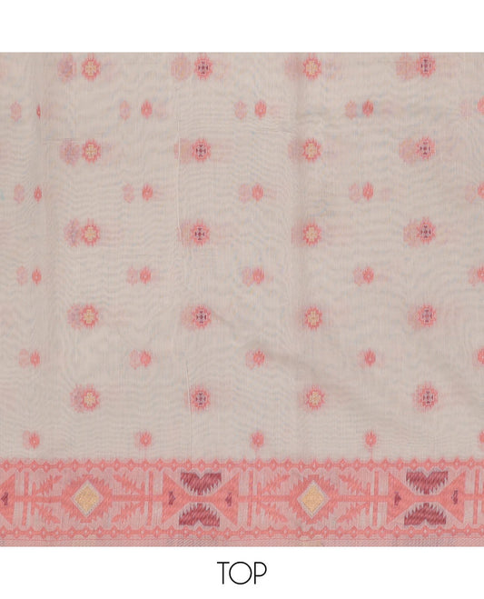 Cream chudidhar material set, unique motifs chanderi cotton top, contrast plain bottom, uniquely designed dupatta