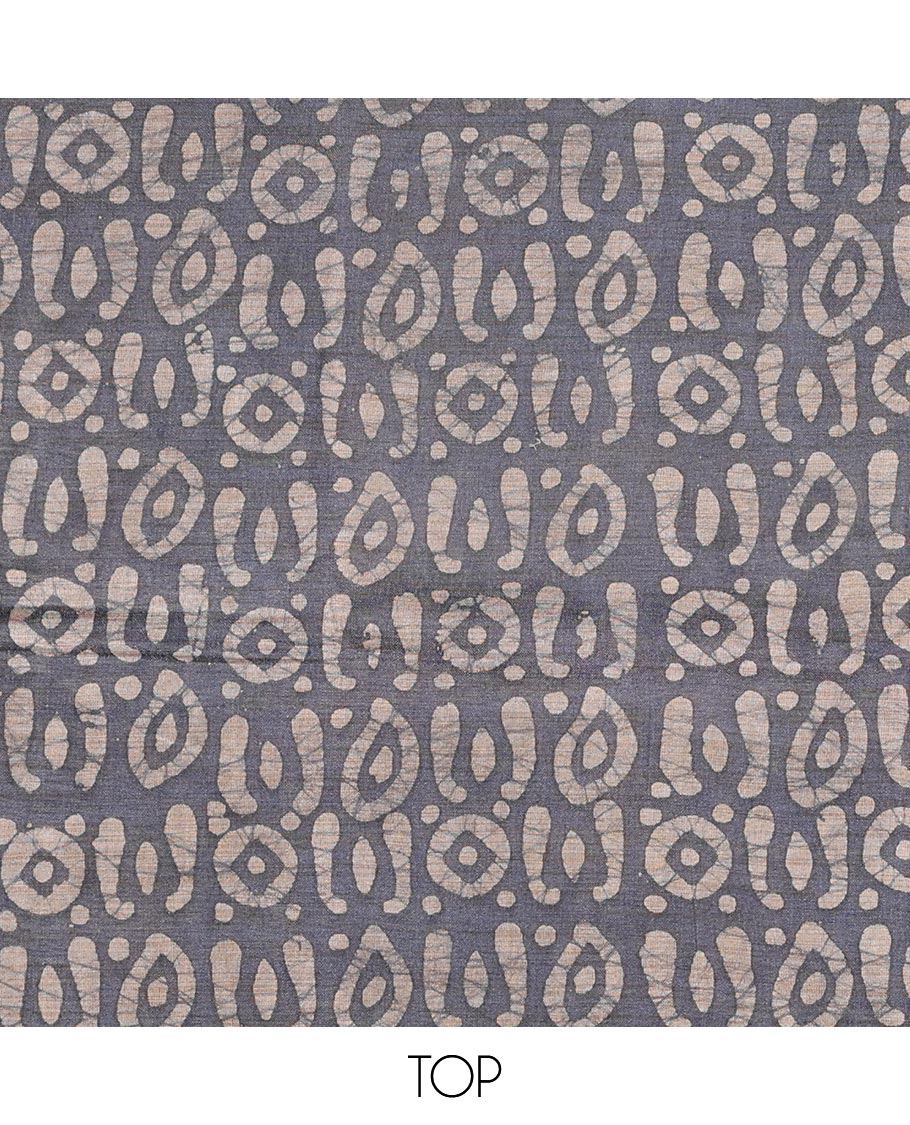 Grey chudidhar material set, batik printed top, contrast batik printed bottom & batik printed dupatta