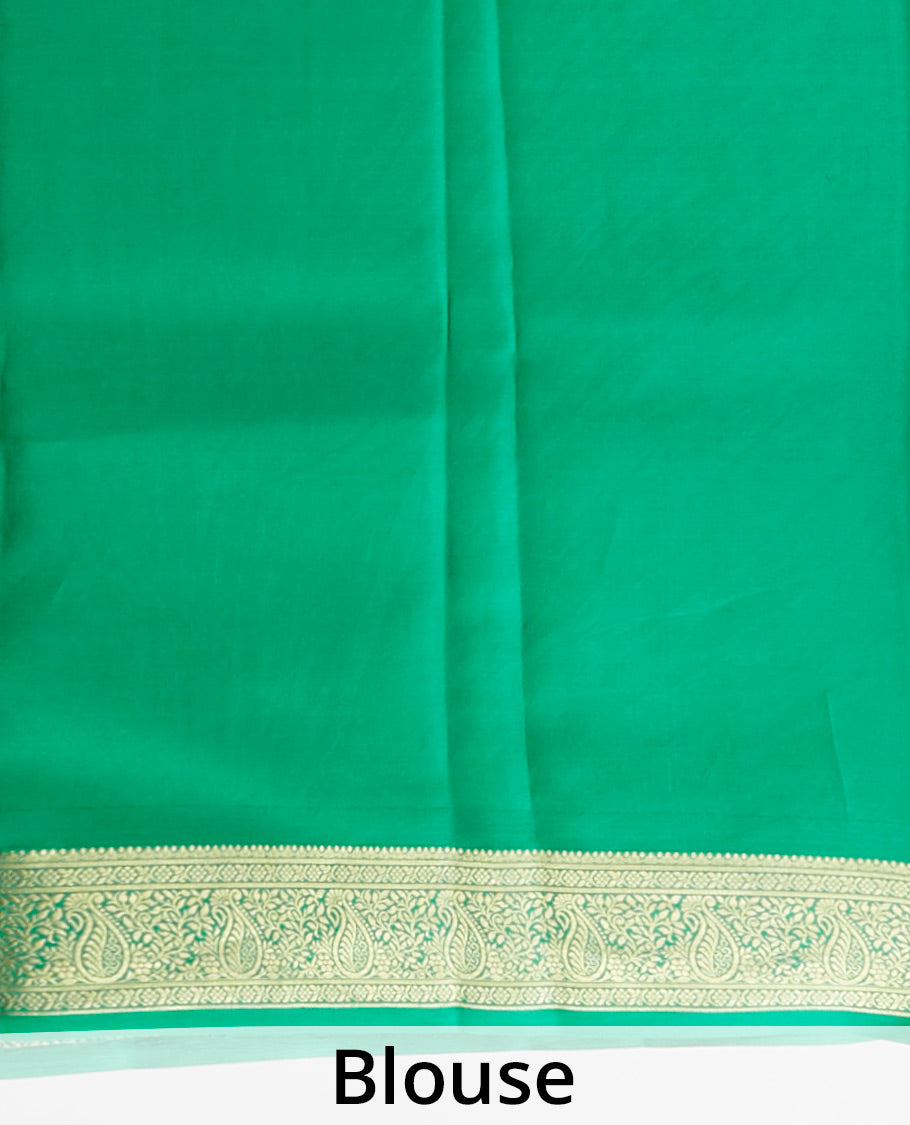 Purple paisley zari buttas mysore silk saree, contrast paisley design zari border & pallu of intricate zari designs