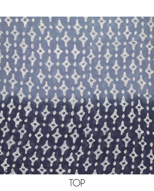 Grey chudidhar material set, unique batik printed top, plain bottom & batik printed dupatta