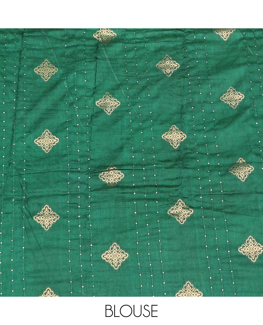 Pack of 2 combo crepe silk sarees, green & pink zari designs sarees, traditional zari borders & intricate pallu