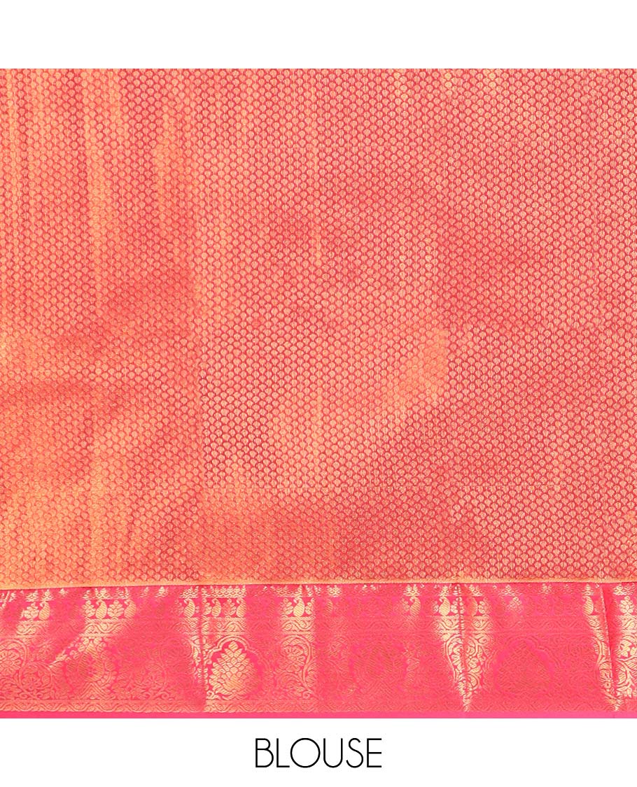 Grey jacquard budget silk saree, contrast traditional zari design border & jaal pallu