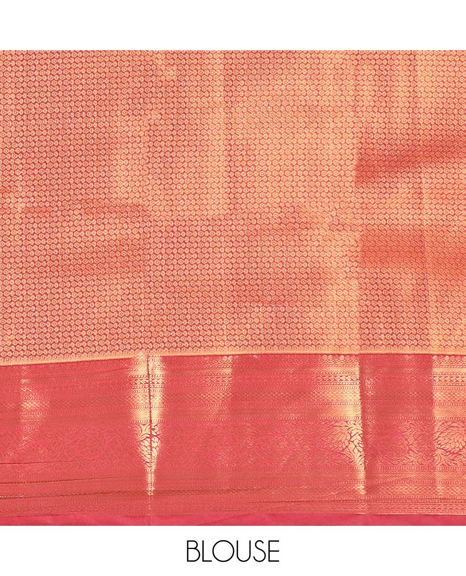 Blue jacquard budget silk saree, contrast traditional zari design border & intricate pallu