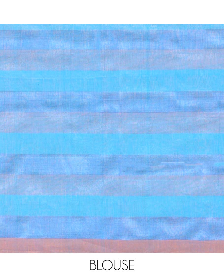 Borderless multi-color checked design mangalgiri cotton saree, self-pallu