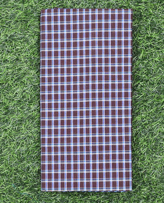 Brown micro-checked design cozy pure cotton lungi