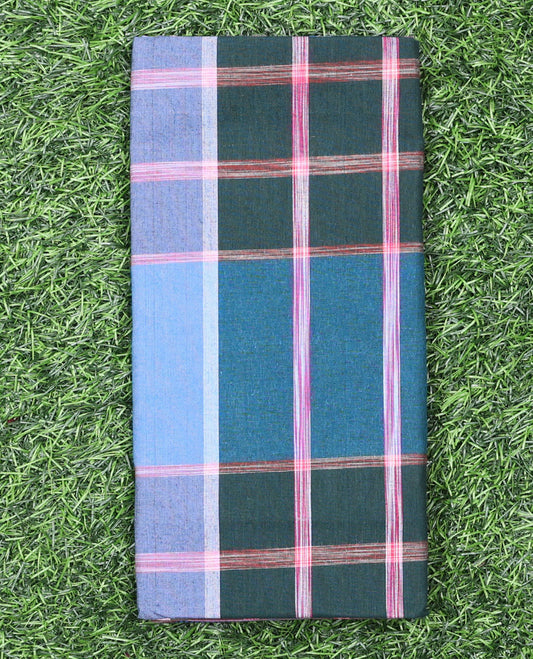 Multi-color medium-checked design cozy pure cotton lungi