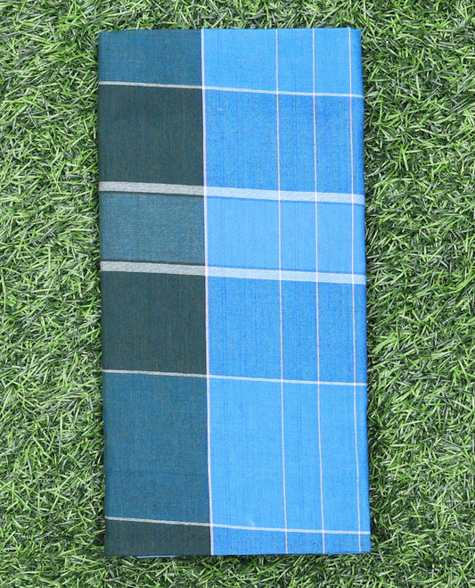 Blue checked blocks cozy pure cotton lungi