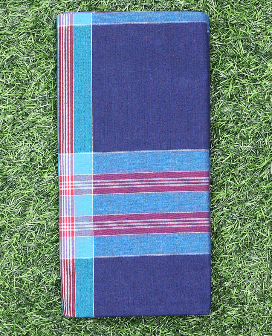 Multi-color horizontal & vertical striped cozy pure cotton lungi