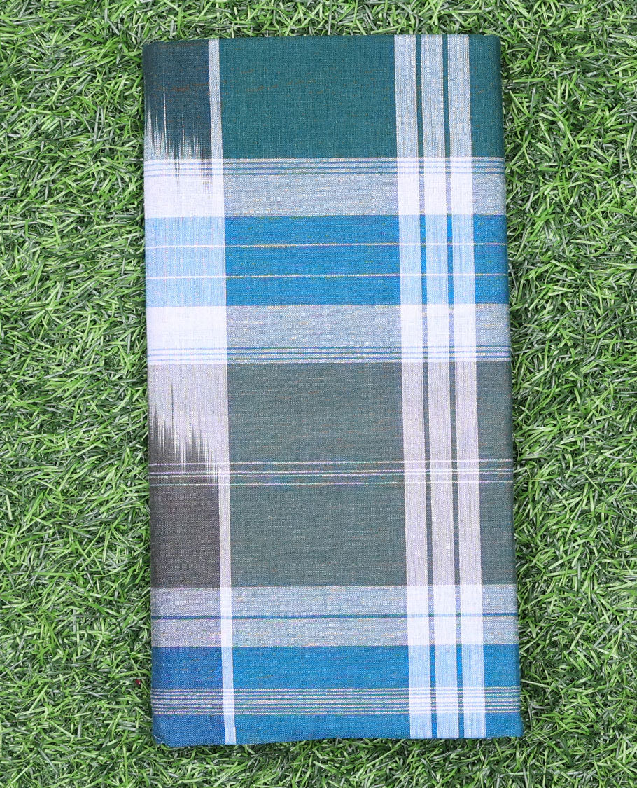 Multi-color unevenly checked cozy pure cotton lungi