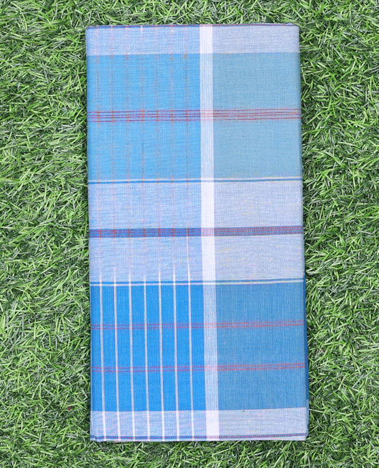 Multi-color horizontal & vertical striped cozy pure cotton lungi