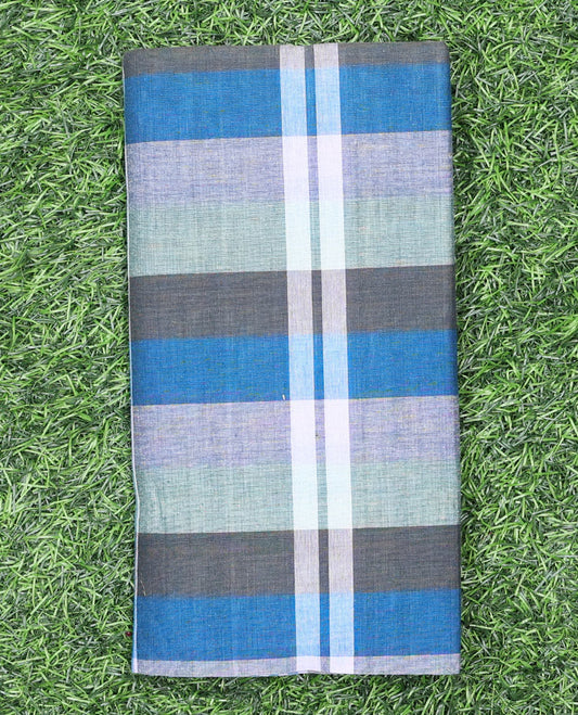 Multi-color horizontal & vertical striped cozy pure cotton lungi