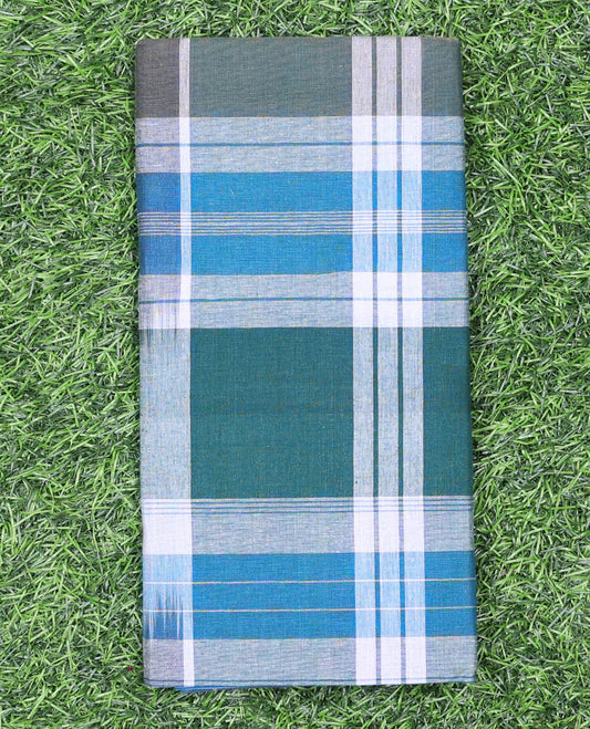 Multi-color horizontal & vertical blocked cozy pure cotton lungi
