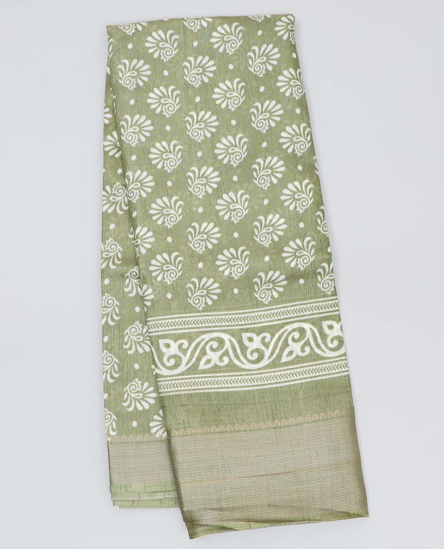 Pink sequins striped & bandhani motifs printed semi-banaras dola saree, traditional border