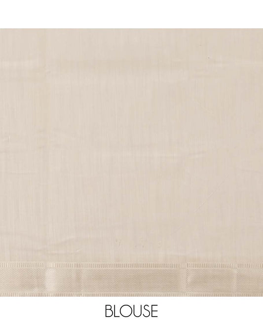 Beige floral motifs printed budget cotton saree, unique design border & floral printed pallu