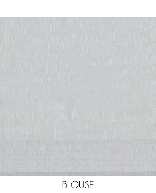 Grey ikkat design budget cotton saree, plain border