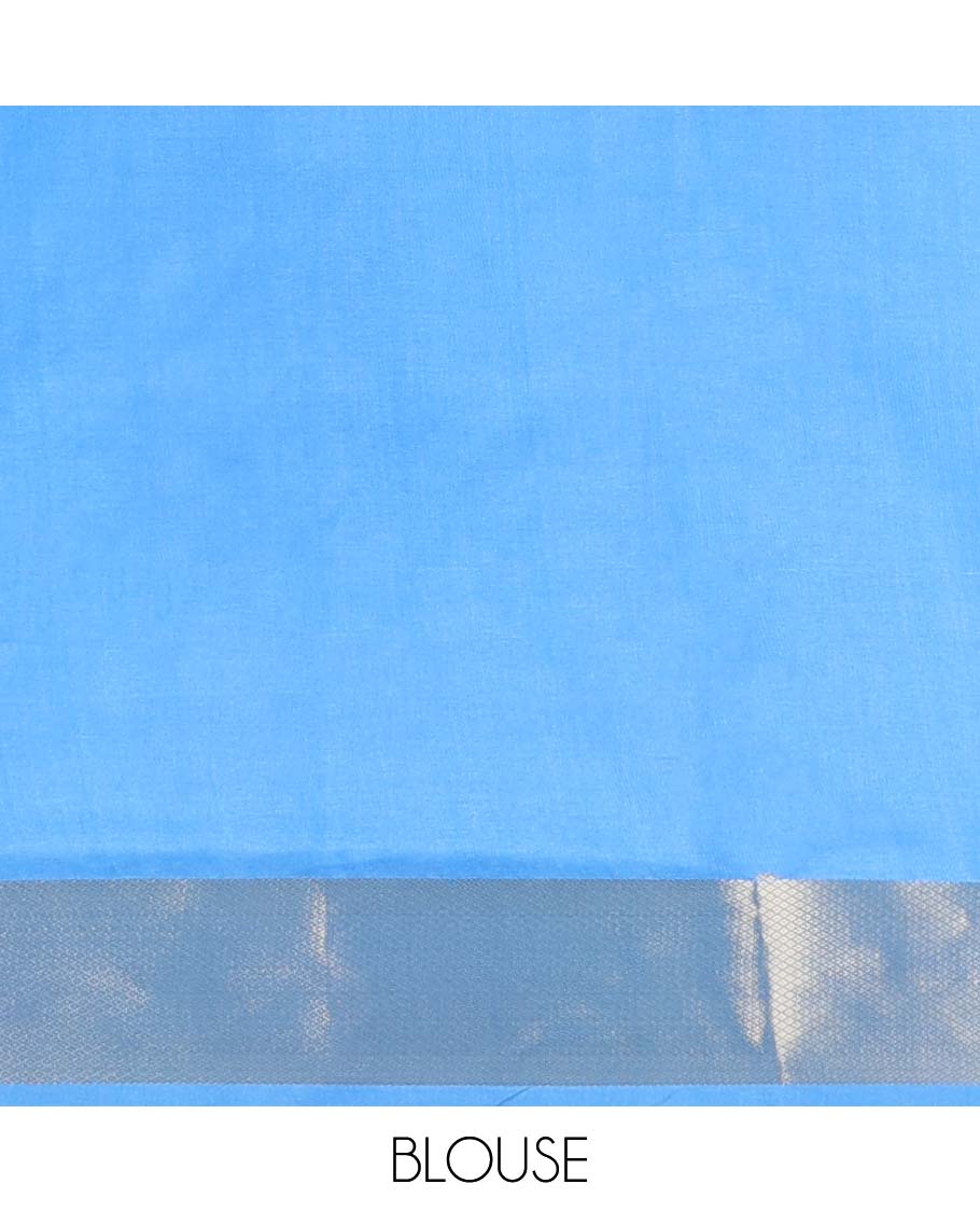 Purple butta enclosed check semi-banaras jute saree,contrast traditional zari & patola deer border & patola print pallu