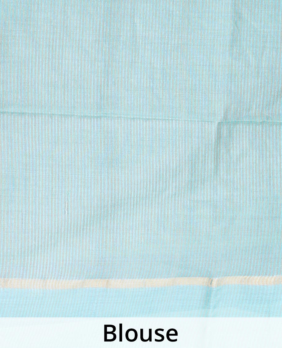 Pink tusser silk saree with unique designs, self-border of stripes
