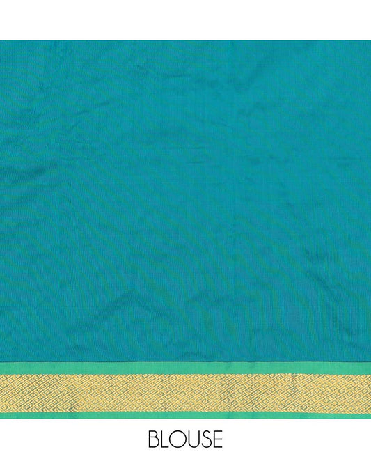 Orange plain design gift saree, contrast traditional zari design border