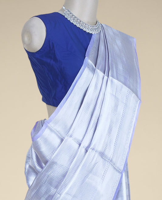 Blue zari jacquard tissue silk saree, zari border of traditional designs