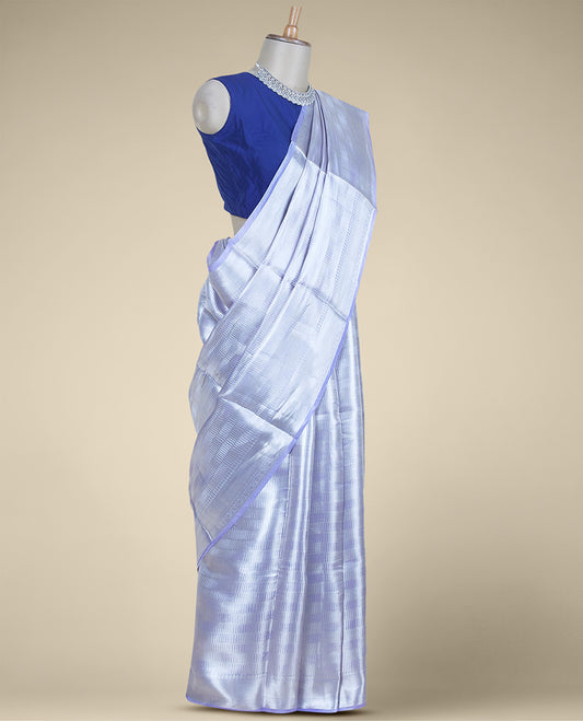 Blue zari jacquard tissue silk saree, zari border of traditional designs