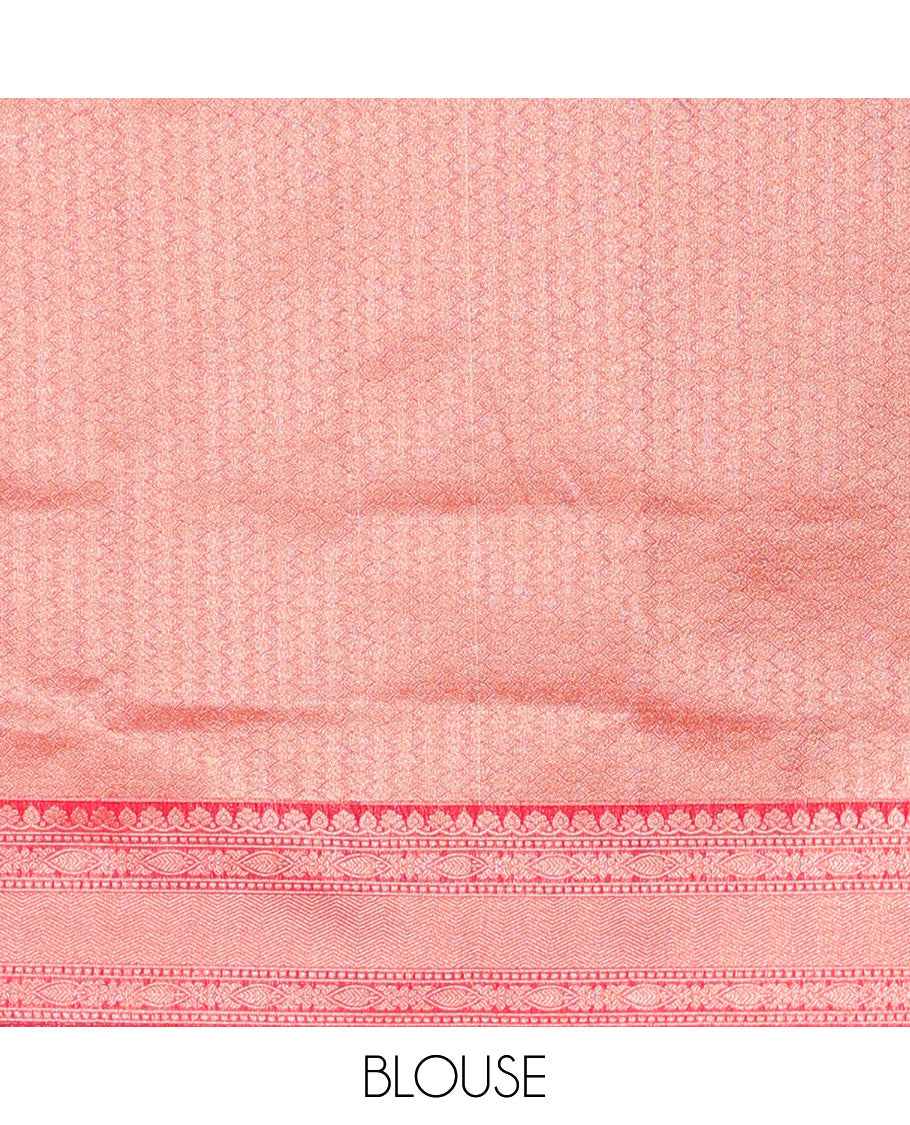 Cream patola-style designed semi-banaras tissue saree, contrast traditional zari border & intricate pallu