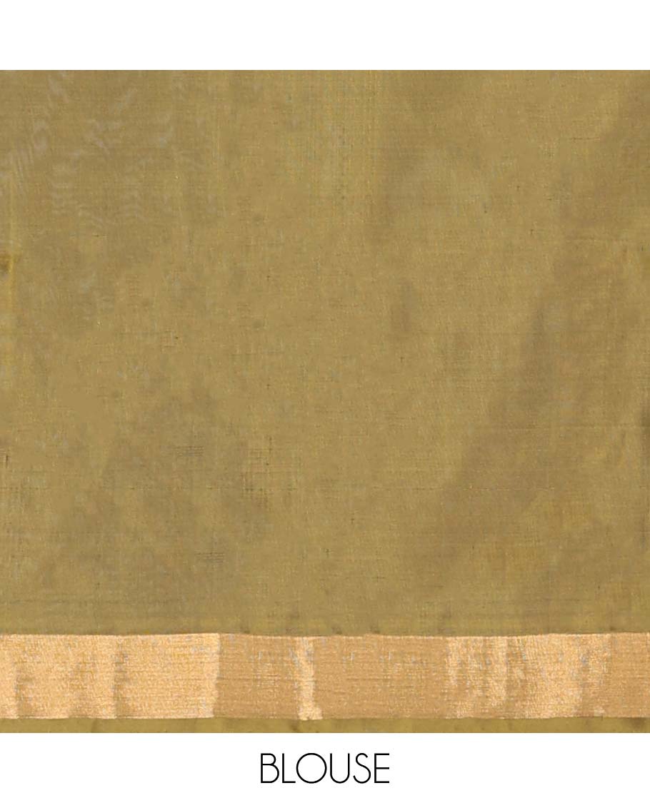 Green ikkat jaal design soft silk saree, contrast elephant motifs border & pallu of intricate ikkat designs