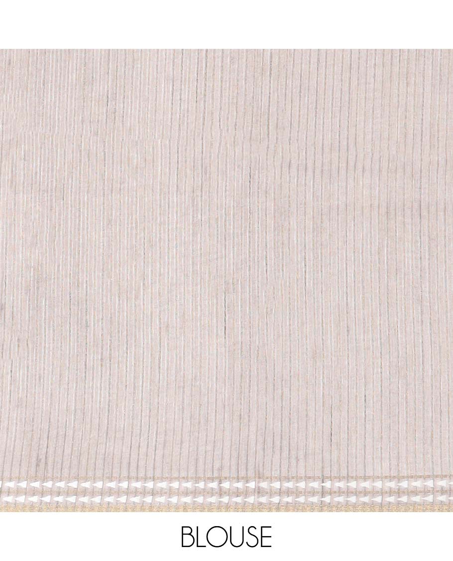 Purple unique motifs semi-banaras art tussar saree, contrast vidarbha border & striped pallu