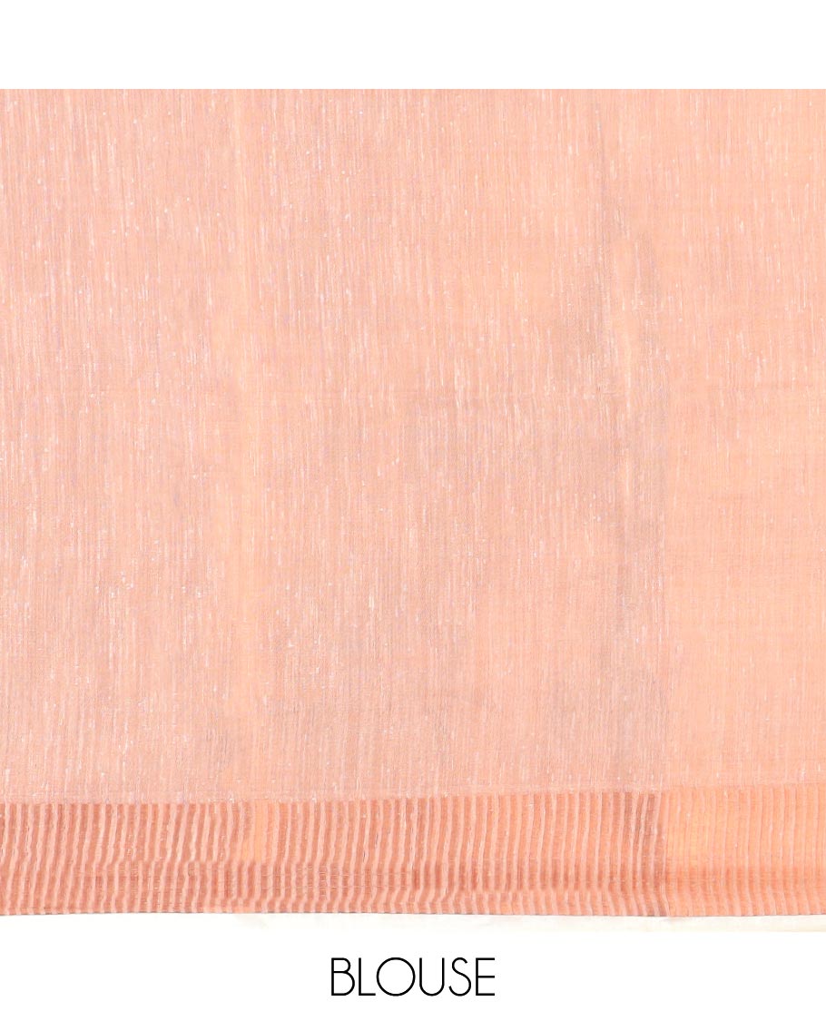 Sandal Semi banaras tissue saree, zari border & pallu of zari stripes