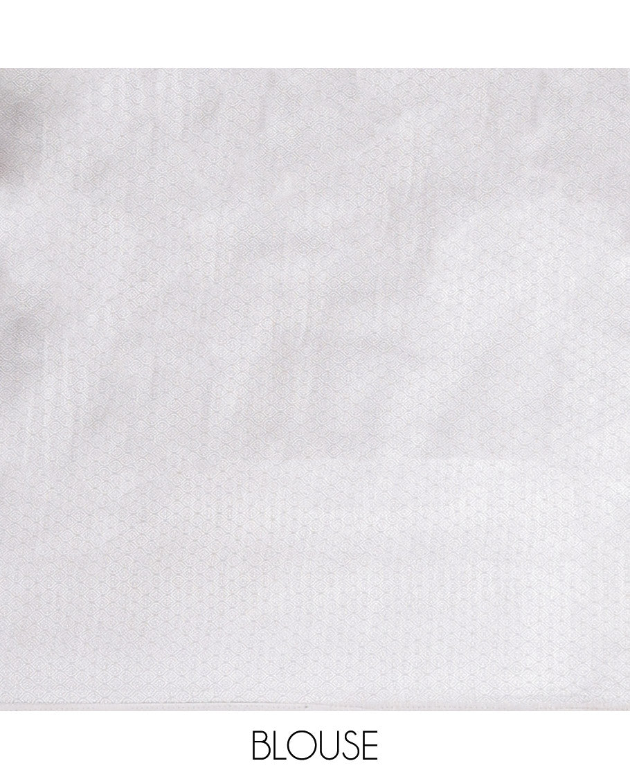Cream jacquard fancy soft silk saree, jaal design border & intricately designed pallu