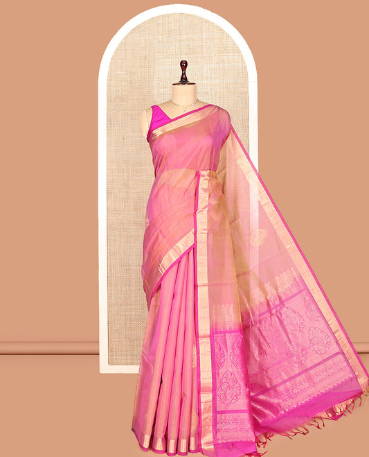 Pink Silk Cotton Saree