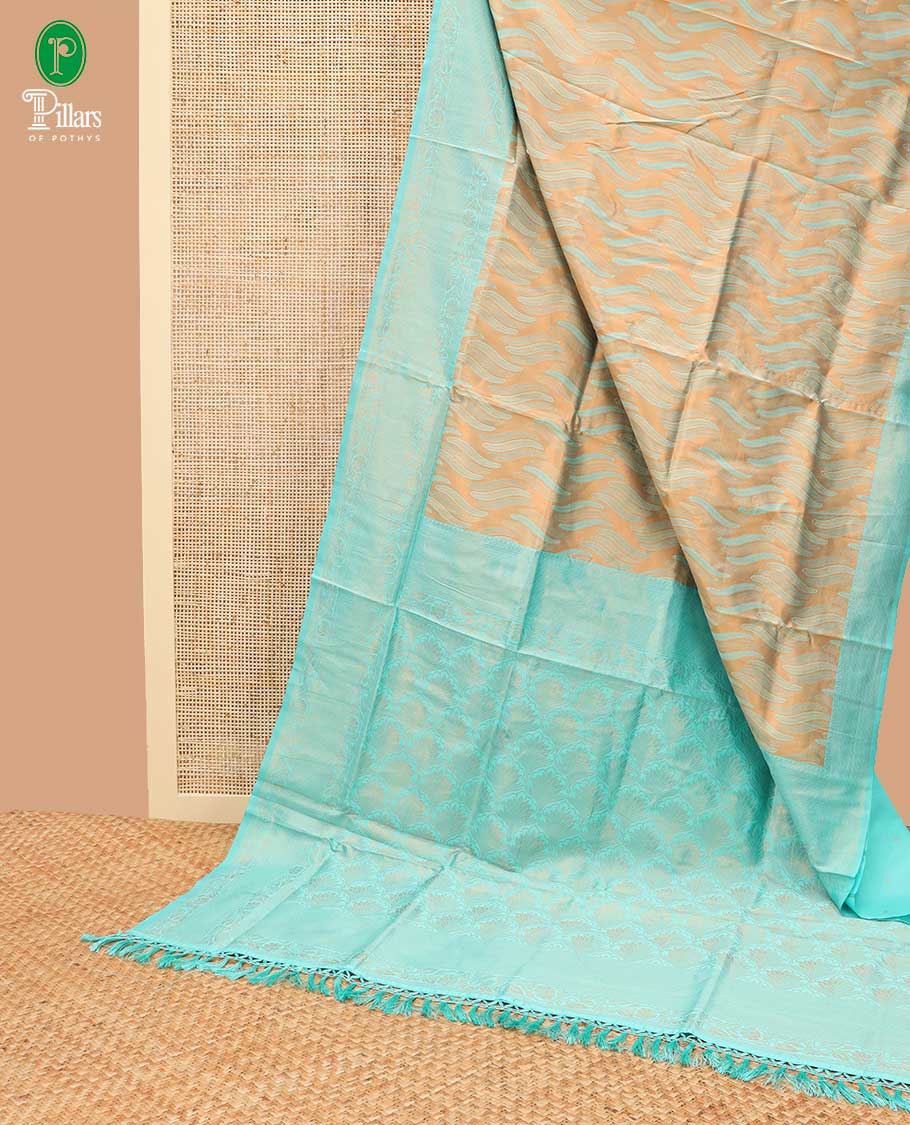 Honey thread design tissue soft silk saree with contrast border & rich pallu along with butta blouse