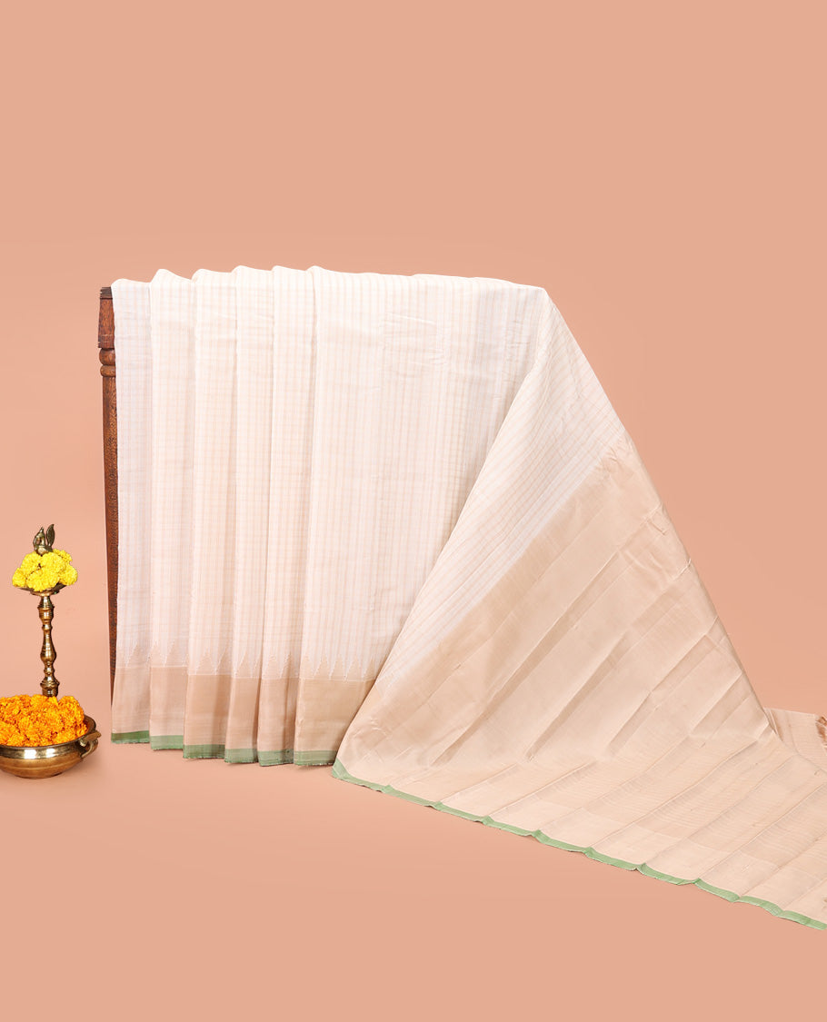 Cream Gadwal Silk Mix Saree