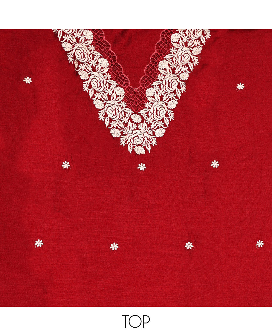 Apple Red Material Chudidar Set