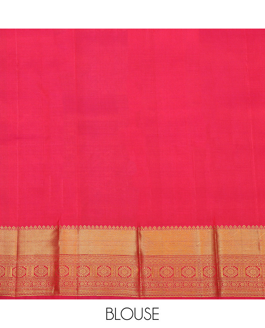 Brown Pure Silk Navarathna Pavadai Material Set
