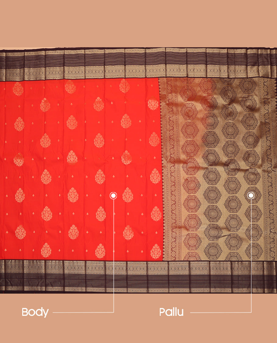 Orange Budget Silk Saree