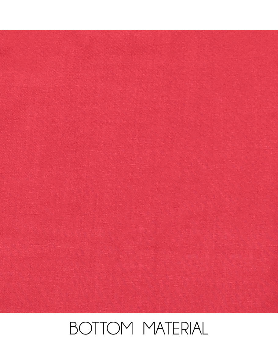 Red Muslin Material Chudidar Set