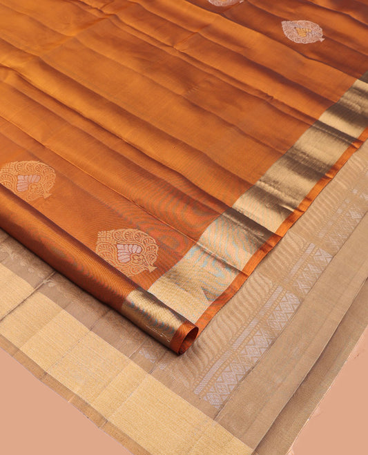 Orange Mayuri Lite Silk Mix Saree