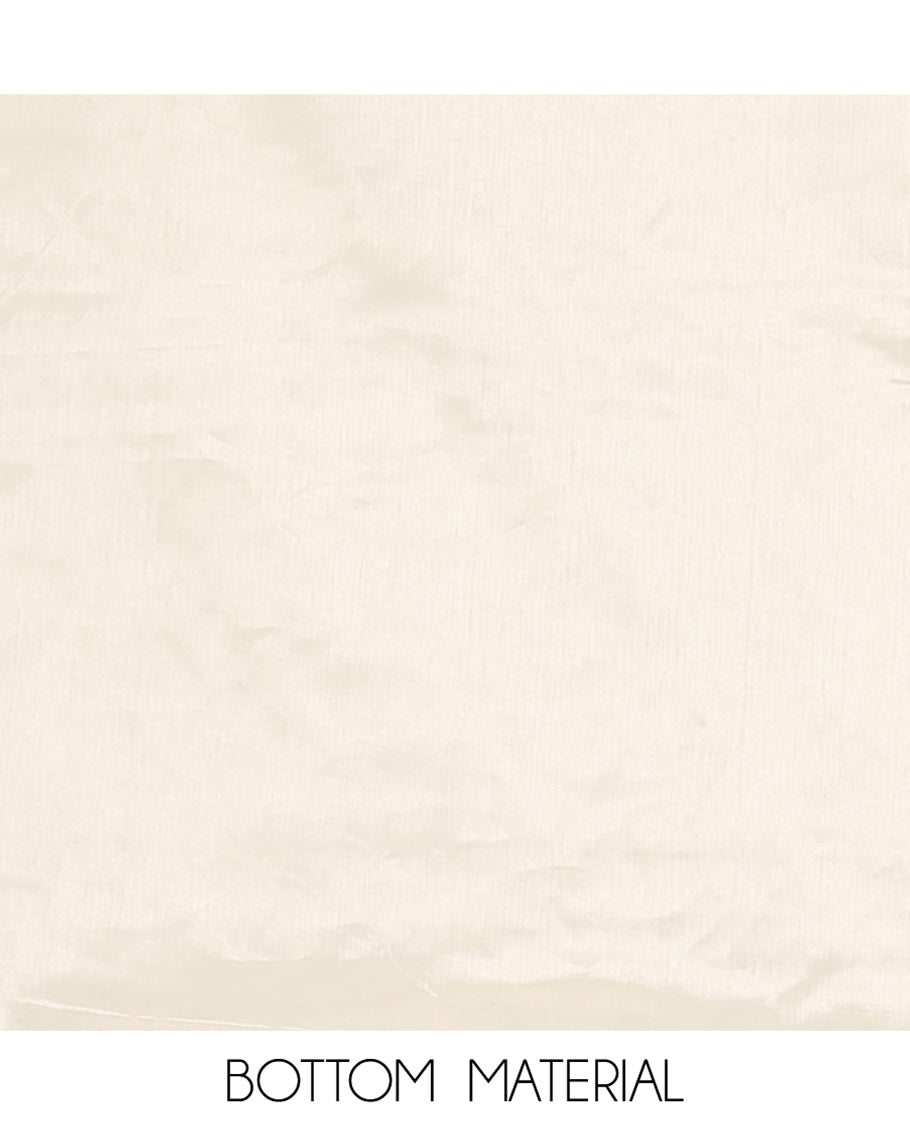 Cream Semi-Silk Material Churidar, Embellished with Multi-Color Checked Top, a Plain Bottom, a Checked Bordered Plain Dupatta
