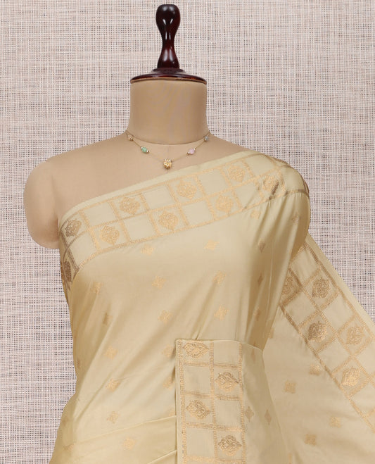 Off-White Budget Silk Saree