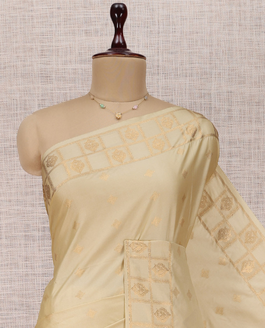 Off-White Budget Silk Saree