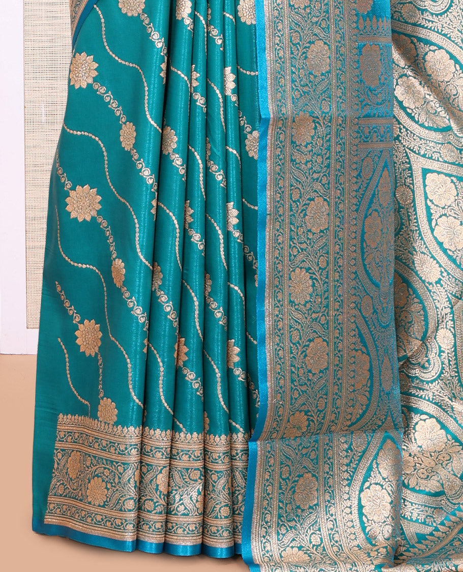 Blue Banaras Nylon Saree